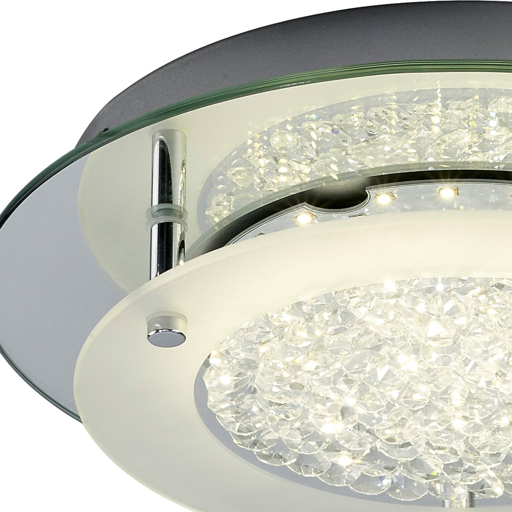 M5091 Cristal LED Flush Light 36cm Round 18W LED 4000K Polished Chrome / Cristal