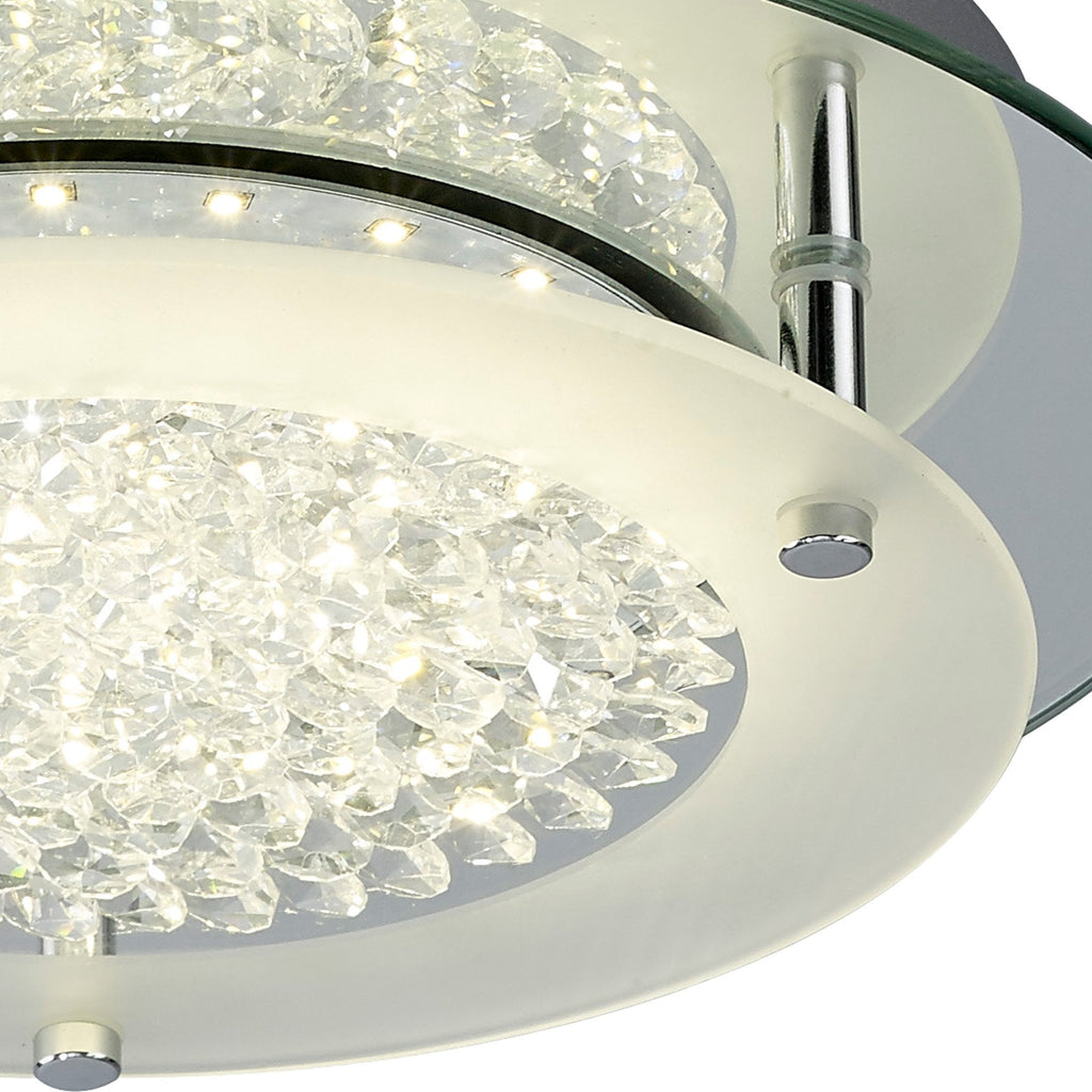 M5091 Cristal LED Flush Light 36cm Round 18W LED 4000K Polished Chrome / Cristal