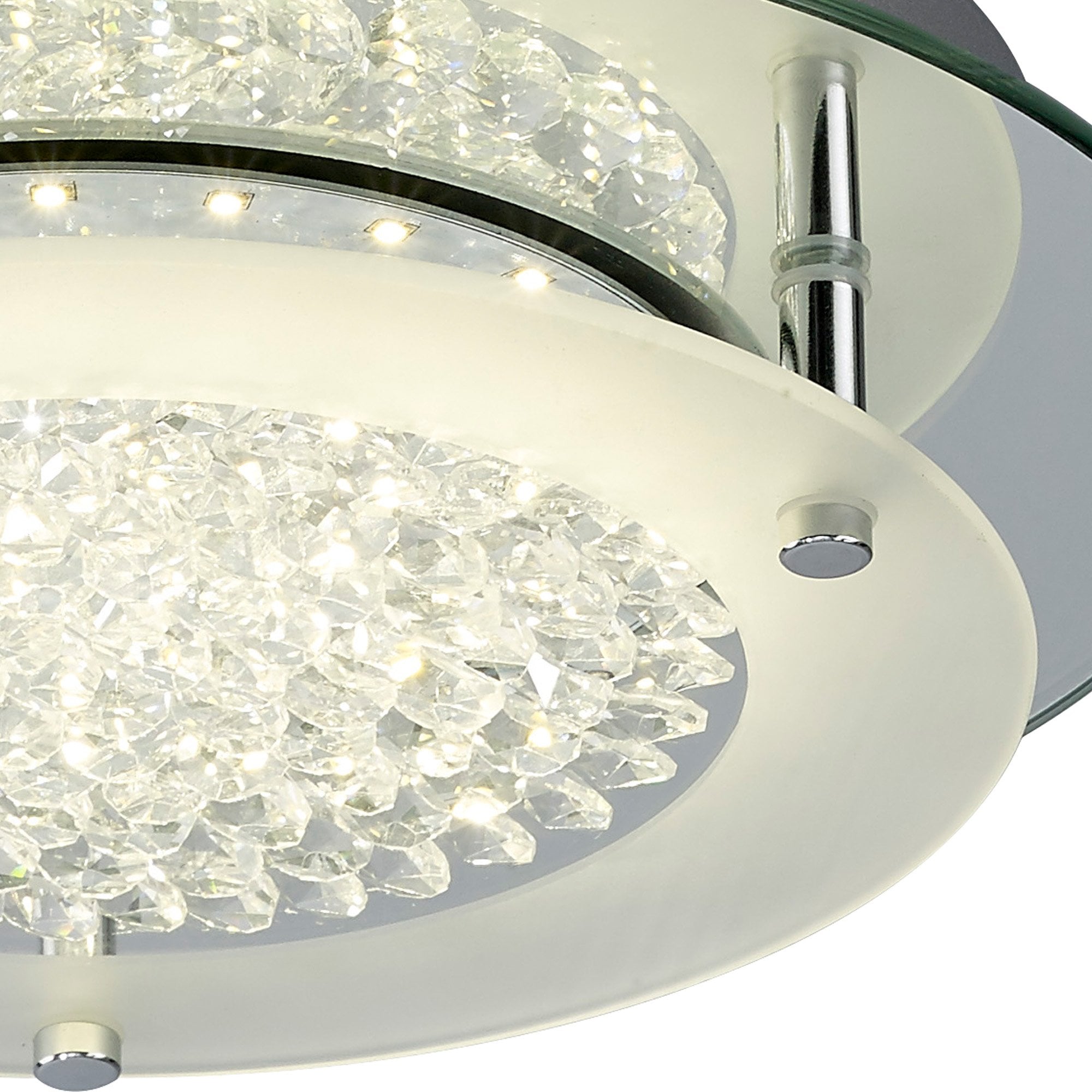 M5091 Cristal LED Flush Light 36cm Round 18W LED 4000K Polished Chrome / Cristal