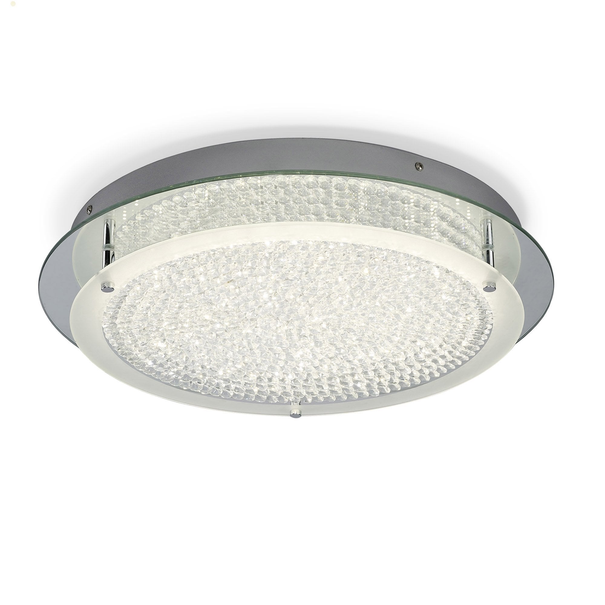 M5092 Cristal LED Flush Light 45cm Round 21W LED 4000K Polished Chrome / Cristal