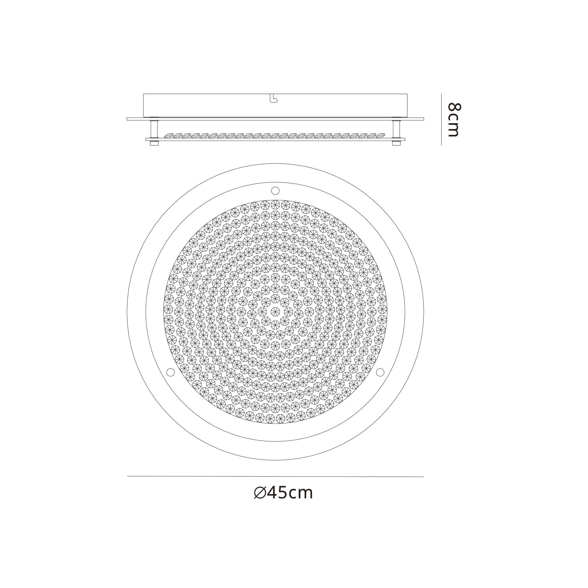 M5092 Cristal LED Flush Light 45cm Round 21W LED 4000K Polished Chrome / Cristal