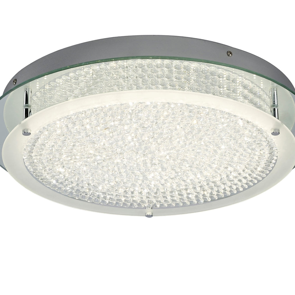 M5092 Cristal LED Flush Light 45cm Round 21W LED 4000K Polished Chrome / Cristal