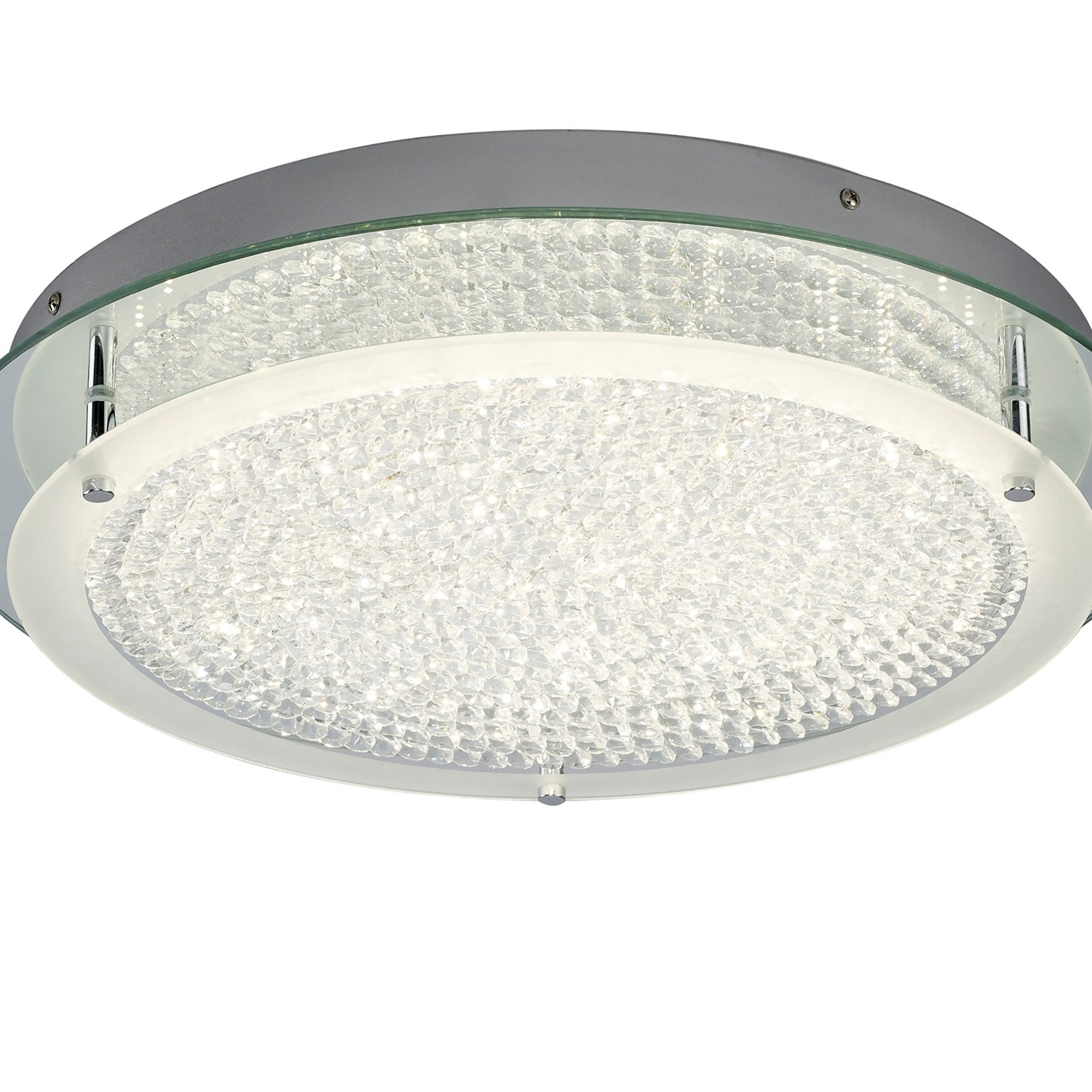 M5092 Cristal LED Flush Light 45cm Round 21W LED 4000K Polished Chrome / Cristal