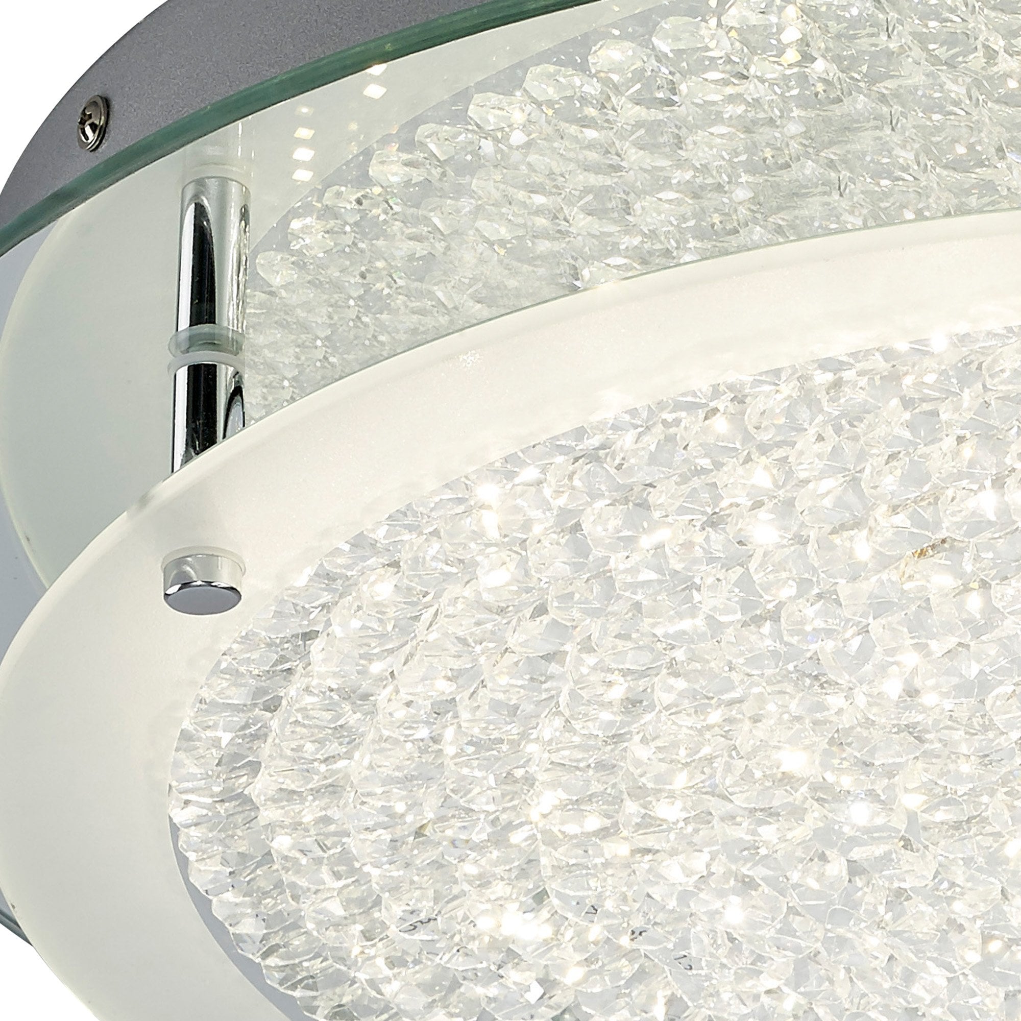 M5092 Cristal LED Flush Light 45cm Round 21W LED 4000K Polished Chrome / Cristal