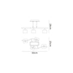 M0967AB/FR Cuadrax Square Semi Flush 4 Light G9 Antique Brass/Frosted Glass (0997)