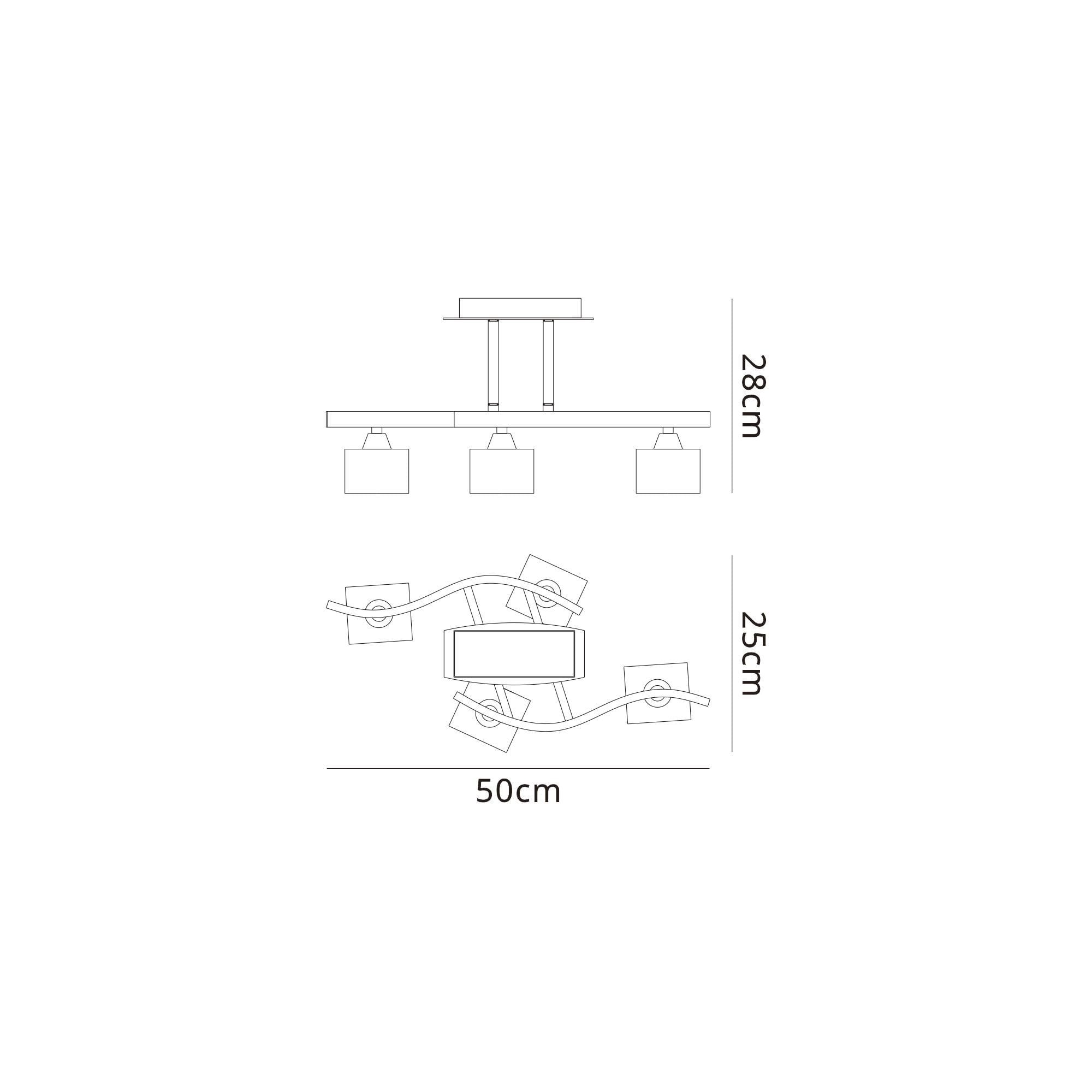 M0967AB/FR Cuadrax Square Semi Flush 4 Light G9 Antique Brass/Frosted Glass (0997)