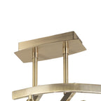 M0967AB/FR Cuadrax Square Semi Flush 4 Light G9 Antique Brass/Frosted Glass (0997)