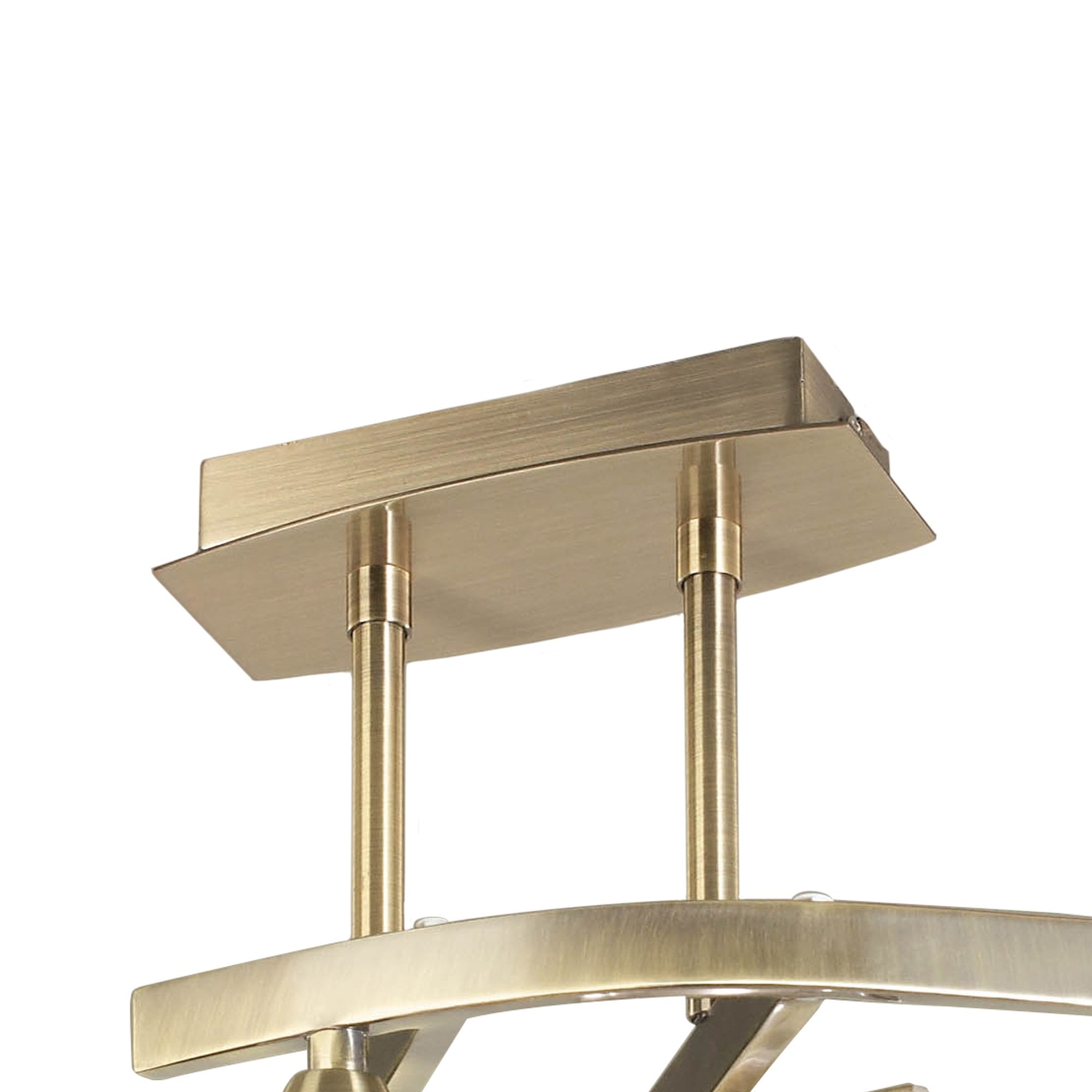 M0967AB/FR Cuadrax Square Semi Flush 4 Light G9 Antique Brass/Frosted Glass (0997)