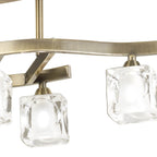 M0967AB/FR Cuadrax Square Semi Flush 4 Light G9 Antique Brass/Frosted Glass (0997)