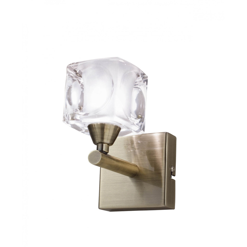M2363AB/FR Cuadrax Wall 1 Light G9 Antique Brass/Frosted Glass (0992)
