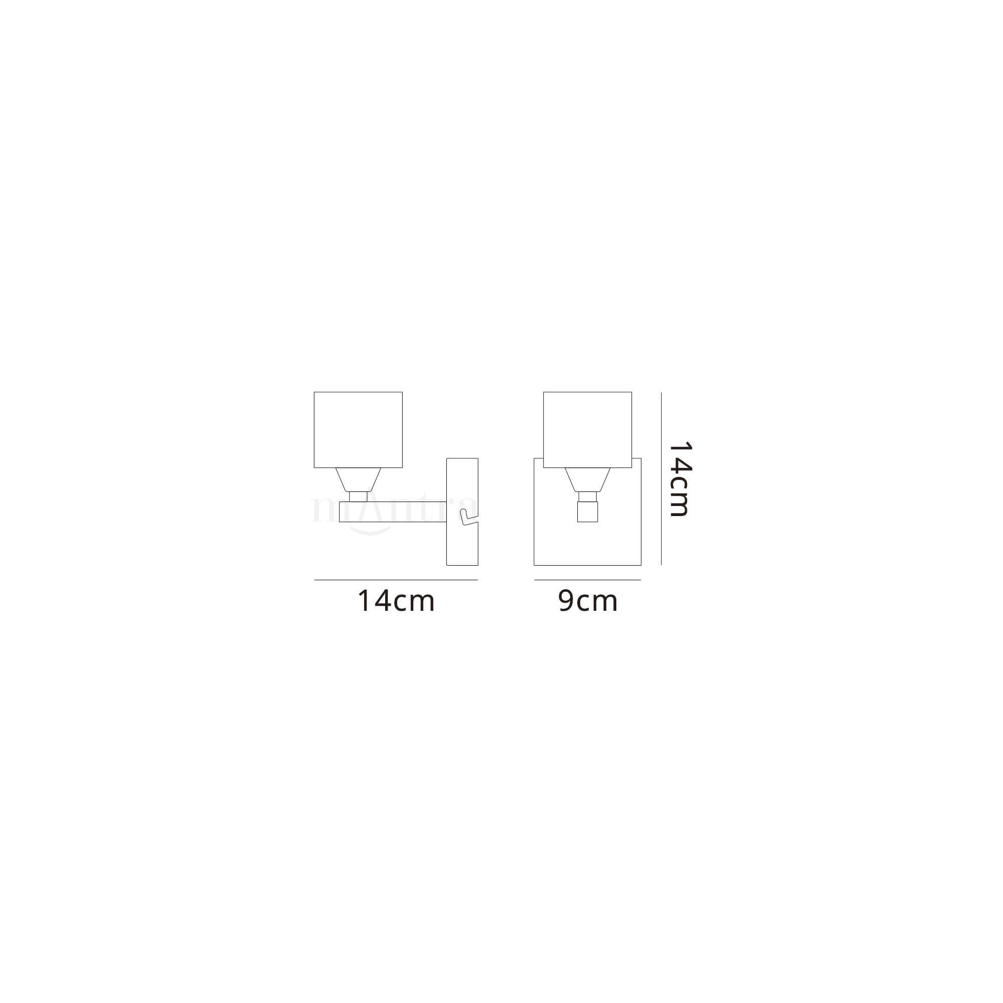 M2363AB/FR Cuadrax Wall 1 Light G9 Antique Brass/Frosted Glass (0992)