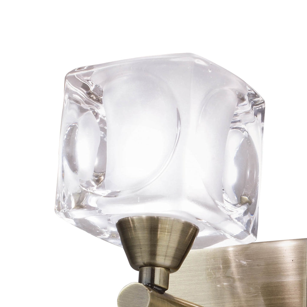M2363AB/FR Cuadrax Wall 1 Light G9 Antique Brass/Frosted Glass (0992)
