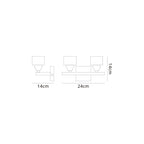M2364AB/FR Cuadrax Wall 2 Light G9 Antique Brass/Frosted Glass (0993)