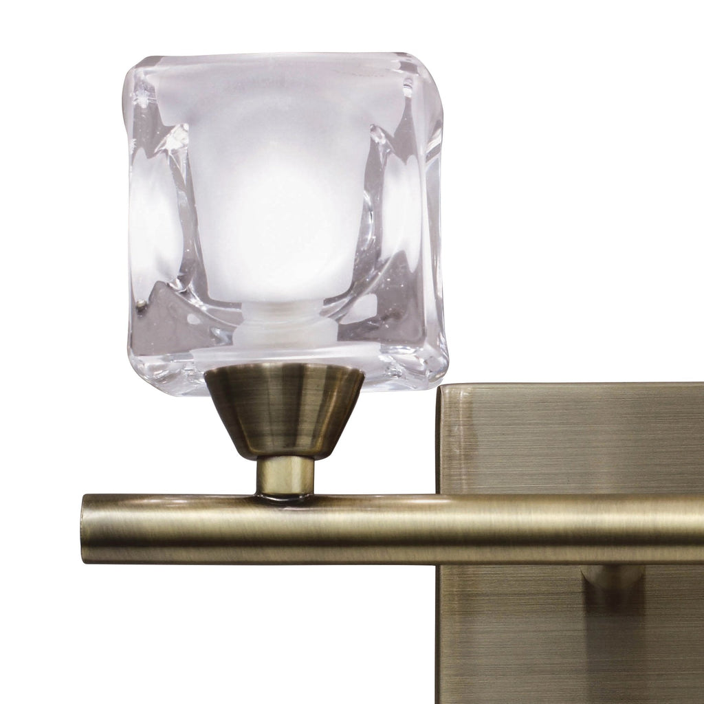 M2364AB/FR Cuadrax Wall 2 Light G9 Antique Brass/Frosted Glass (0993)