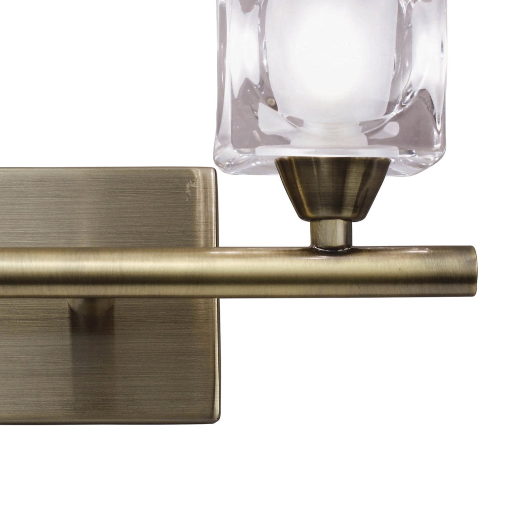 M2364AB/FR Cuadrax Wall 2 Light G9 Antique Brass/Frosted Glass (0993)