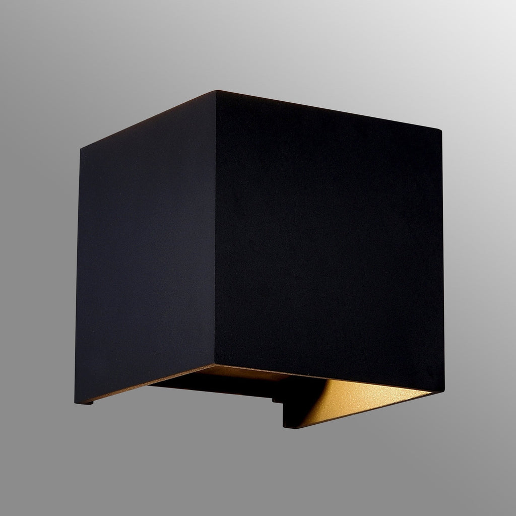 M8601 Davos Outdoor Square LED Wall Lamp Dimmable Sand Black