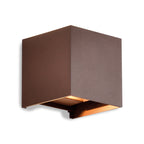 M8602 Davos Outdoor Square LED Wall Lamp Dimmable Rust Brown