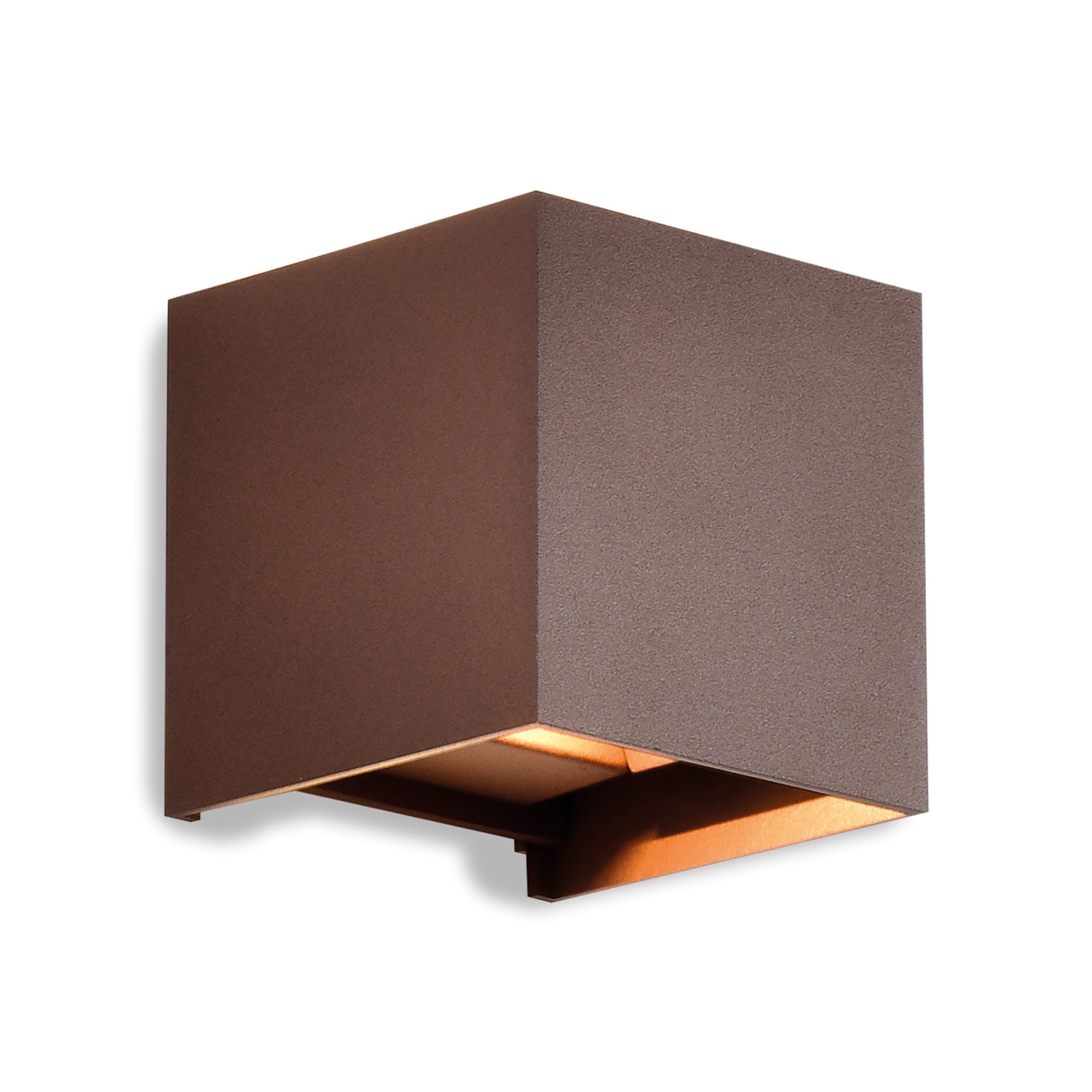 M8602 Davos Outdoor Square LED Wall Lamp Dimmable Rust Brown