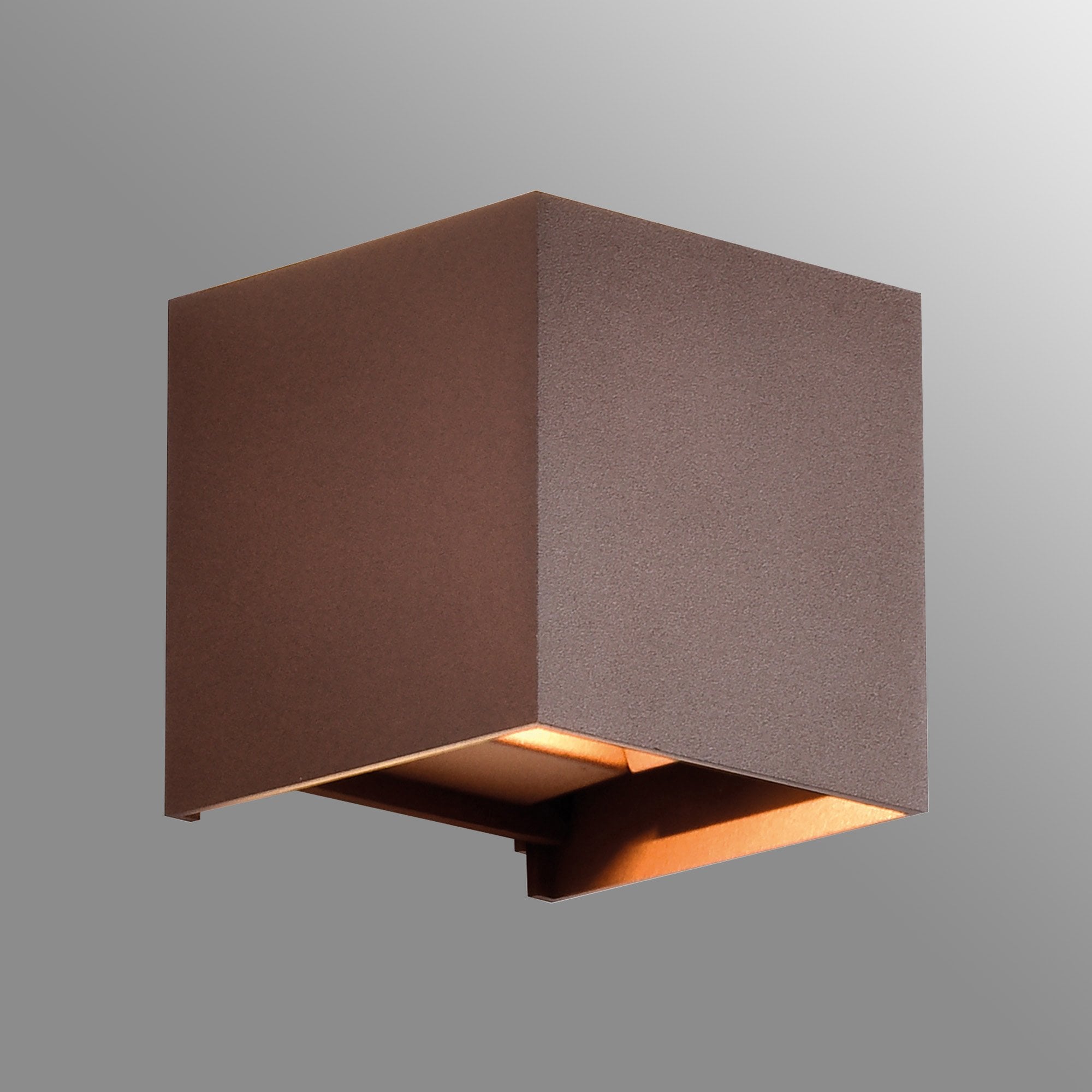 M8602 Davos Outdoor Square LED Wall Lamp Dimmable Rust Brown
