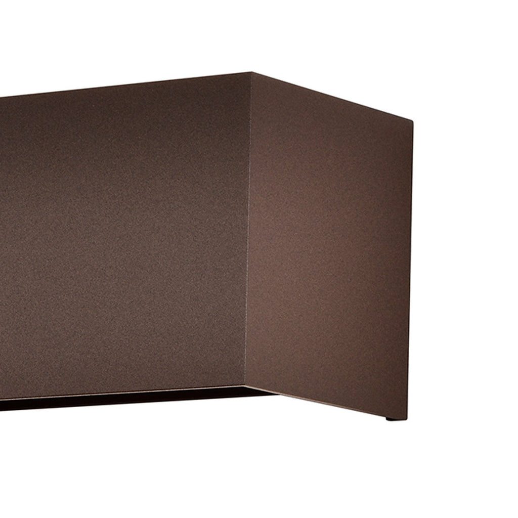 M8608 Davos Outdoor Rectangle LED Wall Lamp Dimmable Rust Brown