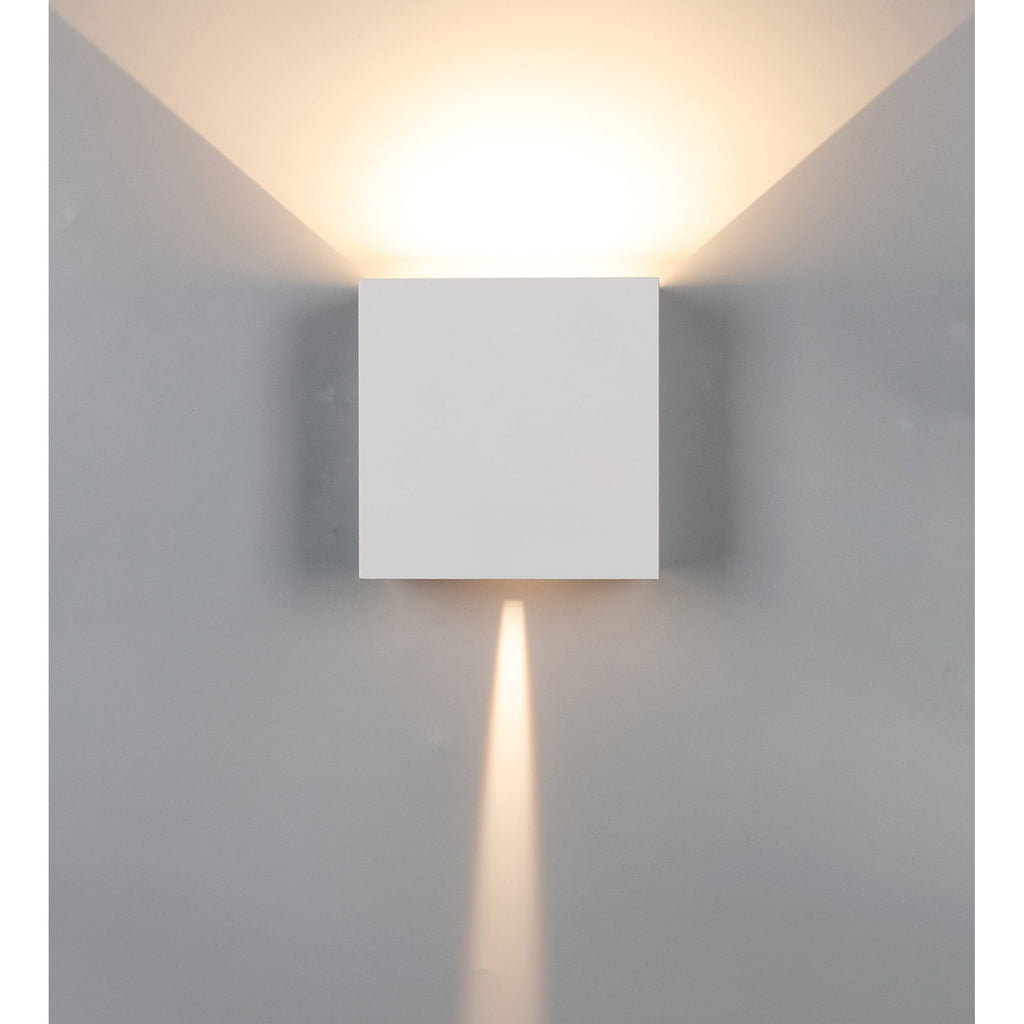 M8610 Davos Outdoor XL Square LED Wall Lamp Dimmable Sand White