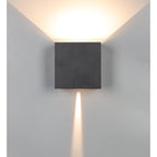 M8611 Davos Outdoor XL Square LED Wall Lamp Dimmable Sand Black