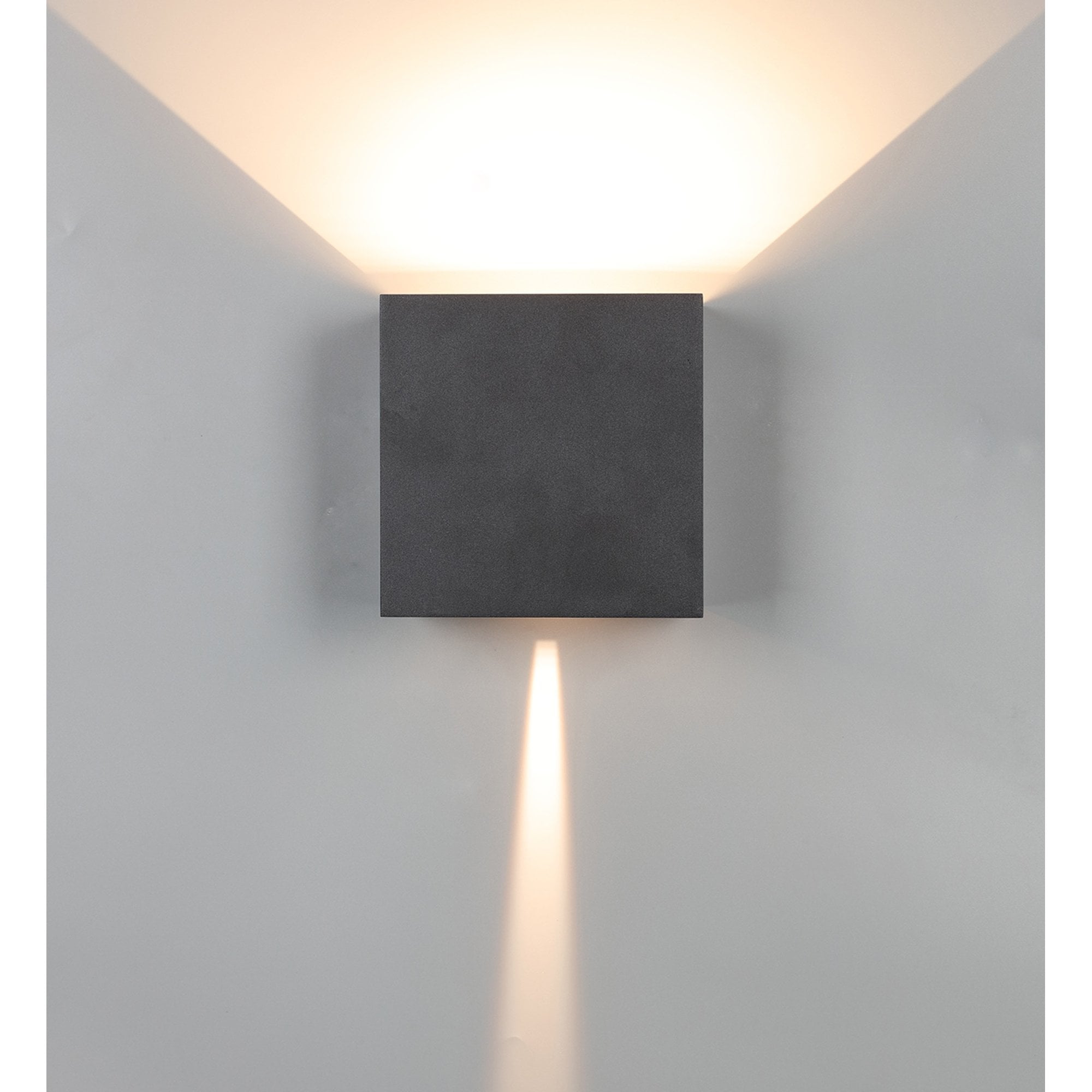M8611 Davos Outdoor XL Square LED Wall Lamp Dimmable Sand Black