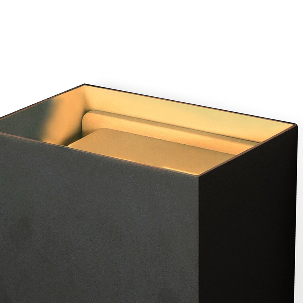M8611 Davos Outdoor XL Square LED Wall Lamp Dimmable Sand Black