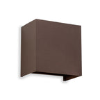 M8612 Davos Outdoor XL Square LED Wall Lamp Dimmable Rust Brown