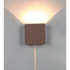 M8612 Davos Outdoor XL Square LED Wall Lamp Dimmable Rust Brown