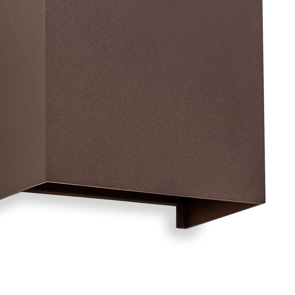 M8612 Davos Outdoor XL Square LED Wall Lamp Dimmable Rust Brown