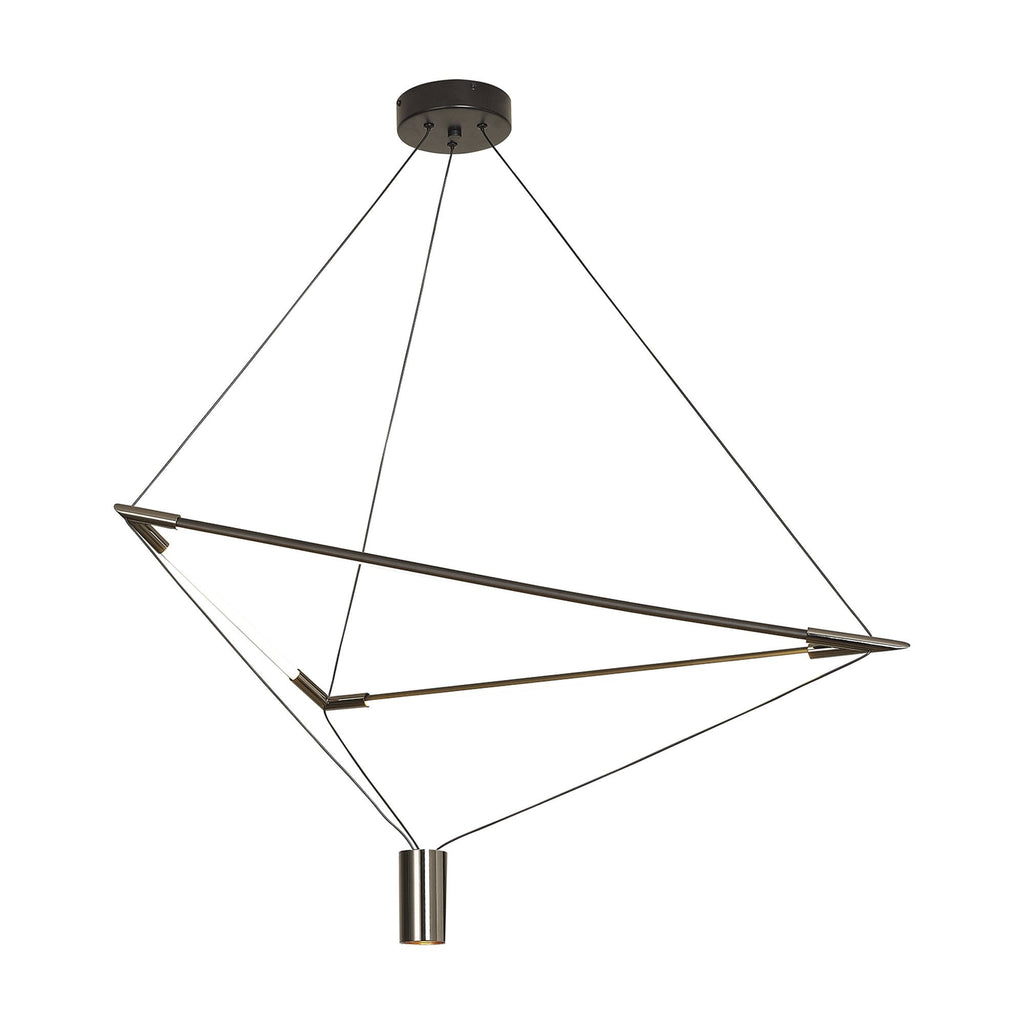 M8531 Electra Large LED Pendant Black / Black Chrome / White Acrylic