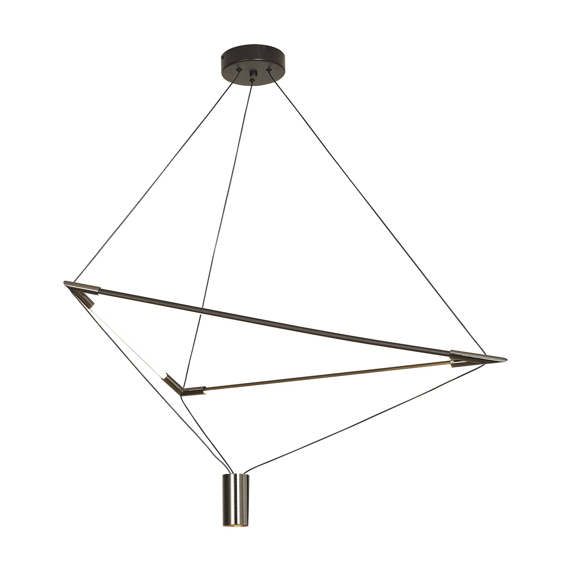 M8531 Electra Large LED Pendant Black / Black Chrome / White Acrylic