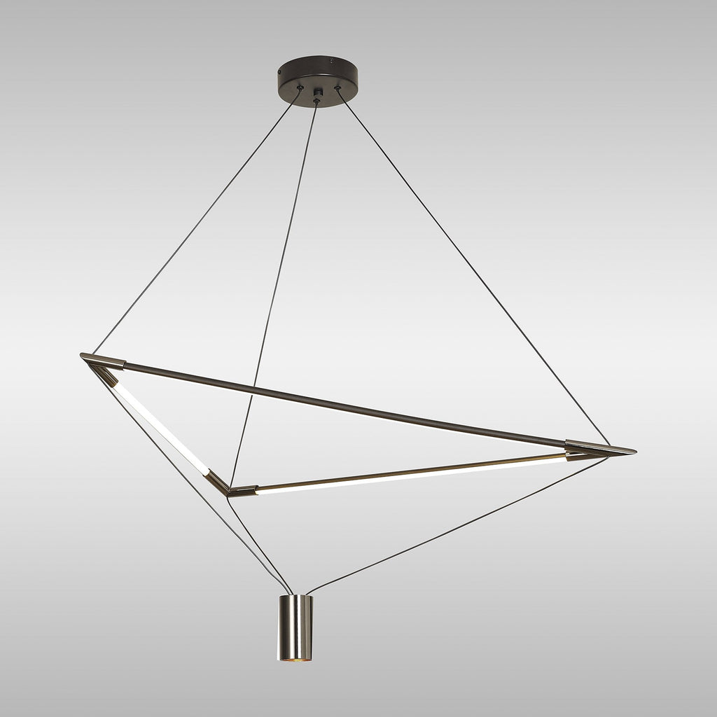 M8531 Electra Large LED Pendant Black / Black Chrome / White Acrylic