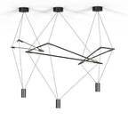 M8531 Electra Large LED Pendant Black / Black Chrome / White Acrylic