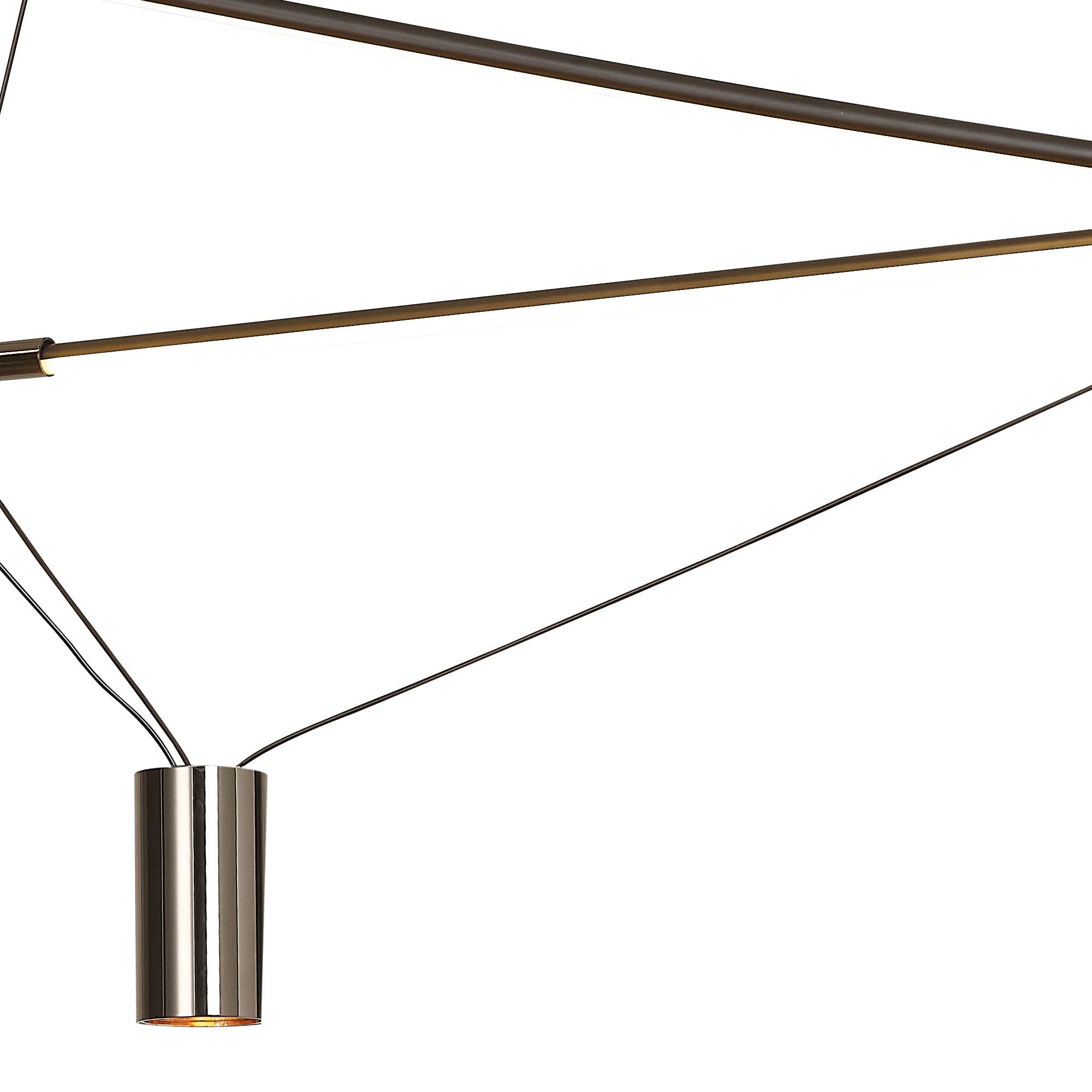 M8531 Electra Large LED Pendant Black / Black Chrome / White Acrylic