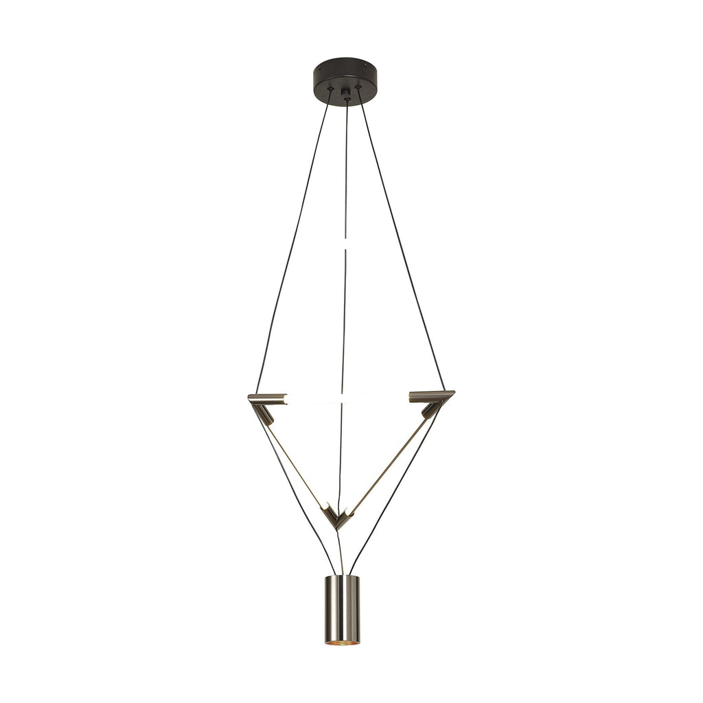M8533 Electra Small LED Pendant Black / Black Chrome / White Acrylic