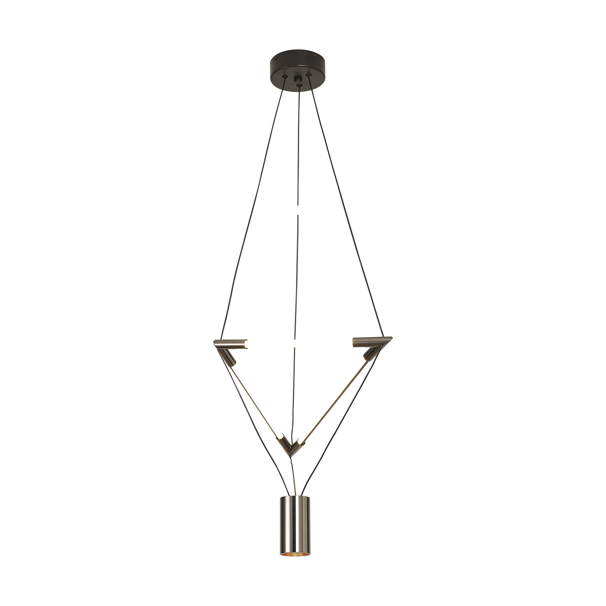 M8533 Electra Small LED Pendant Black / Black Chrome / White Acrylic