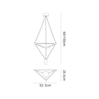 M8533 Electra Small LED Pendant Black / Black Chrome / White Acrylic