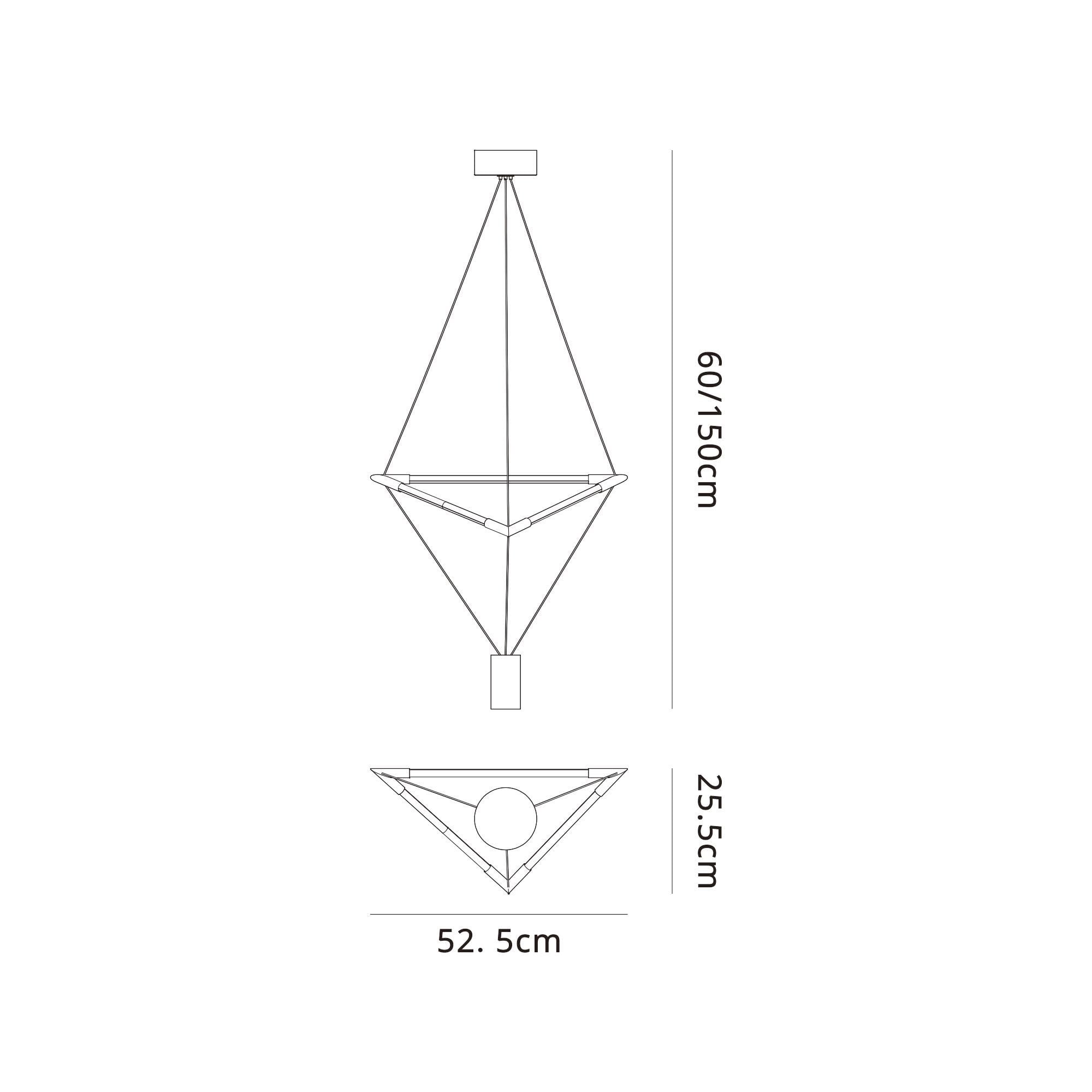 M8533 Electra Small LED Pendant Black / Black Chrome / White Acrylic