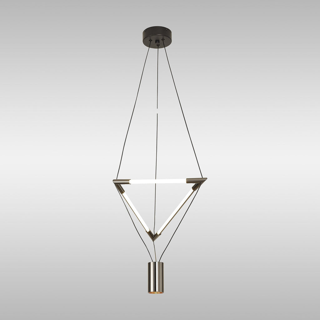 M8533 Electra Small LED Pendant Black / Black Chrome / White Acrylic