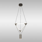 M8533 Electra Small LED Pendant Black / Black Chrome / White Acrylic