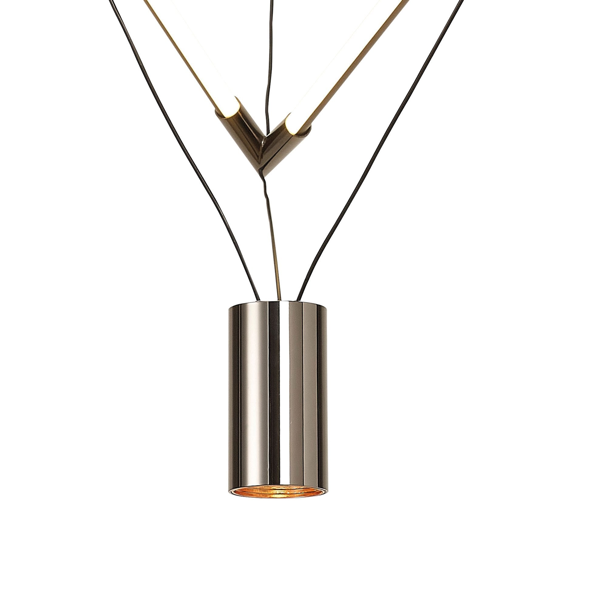M8533 Electra Small LED Pendant Black / Black Chrome / White Acrylic