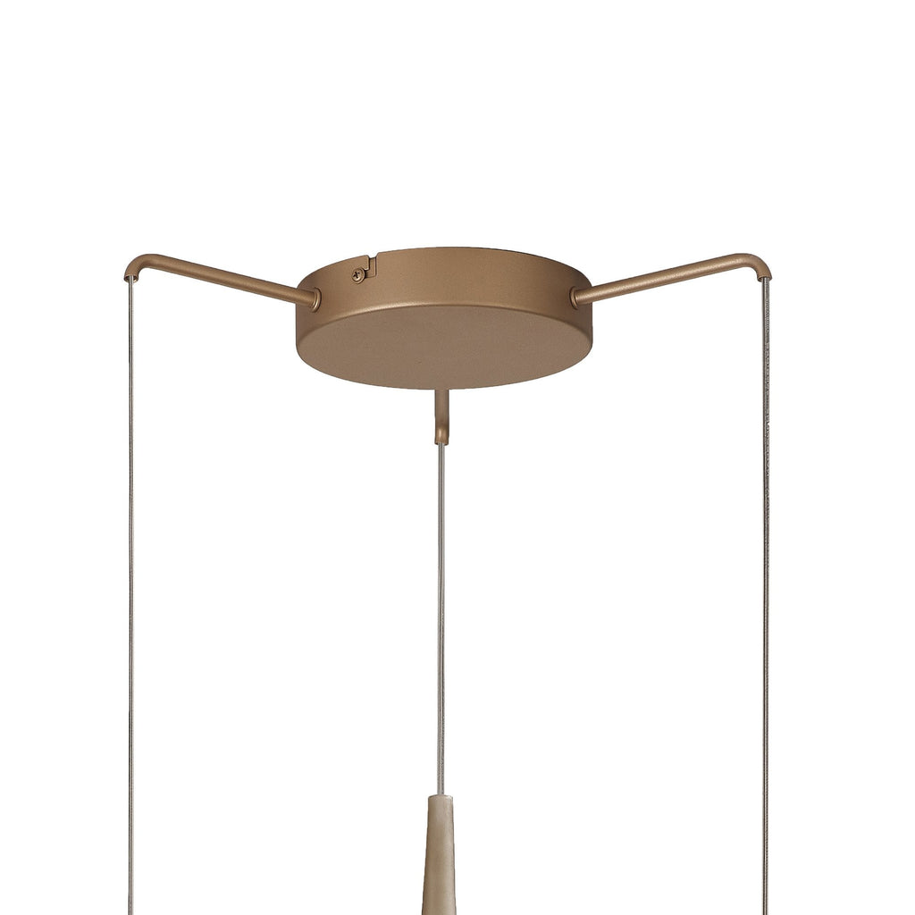 M8258 Elsa 3 Light Pendant With Mixed Shades Clear/Chrome/Bronze Glass With Frosted Inner Cone
