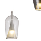 M8258 Elsa 3 Light Pendant With Mixed Shades Clear/Chrome/Bronze Glass With Frosted Inner Cone