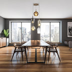 M8259 Elsa 5 Light Pendant With Mixed Shades Clear/Chrome/Bronze/Copper Glass With Frosted Inner Cone
