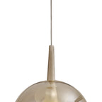 M8255 Elsa 1 Light Pendant With Round Shade Bronze Glass With Frosted Inner Cone