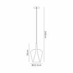 M8256 Elsa 1 Light Pendant With Inverted Bell Shade Chrome Glass With Frosted Inner Cone