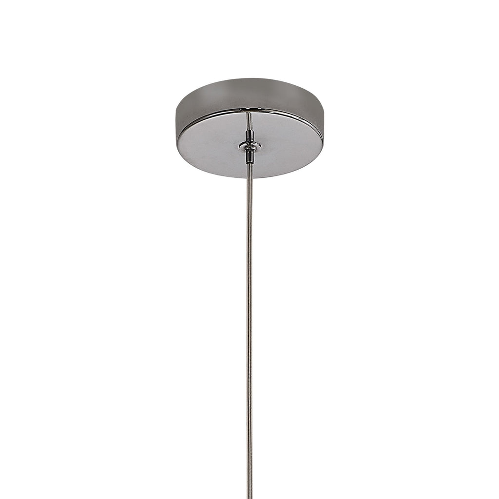M8256 Elsa 1 Light Pendant With Inverted Bell Shade Chrome Glass With Frosted Inner Cone