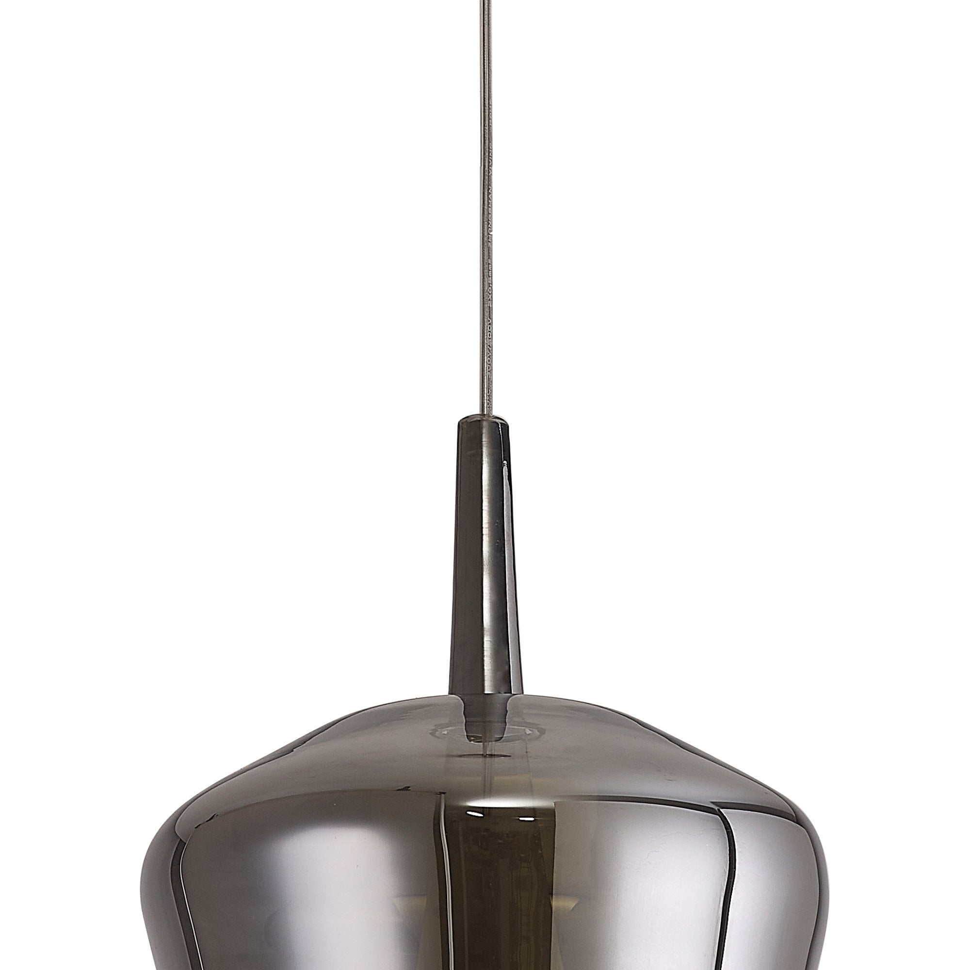 M8256 Elsa 1 Light Pendant With Inverted Bell Shade Chrome Glass With Frosted Inner Cone